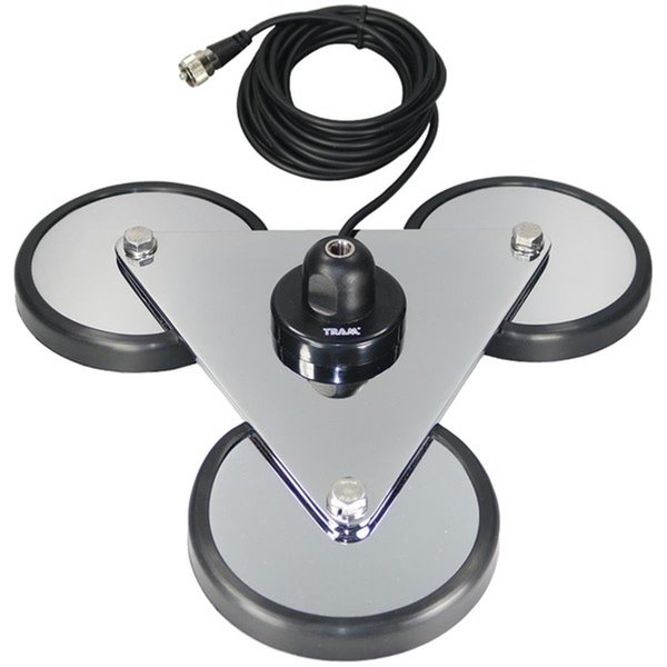 Virtual Tri-Magnet CB Antenna Mount with Rubber Boots & RG58A-U Coaxial Cable; Silver - 18 ft. & 5 in. VI807589